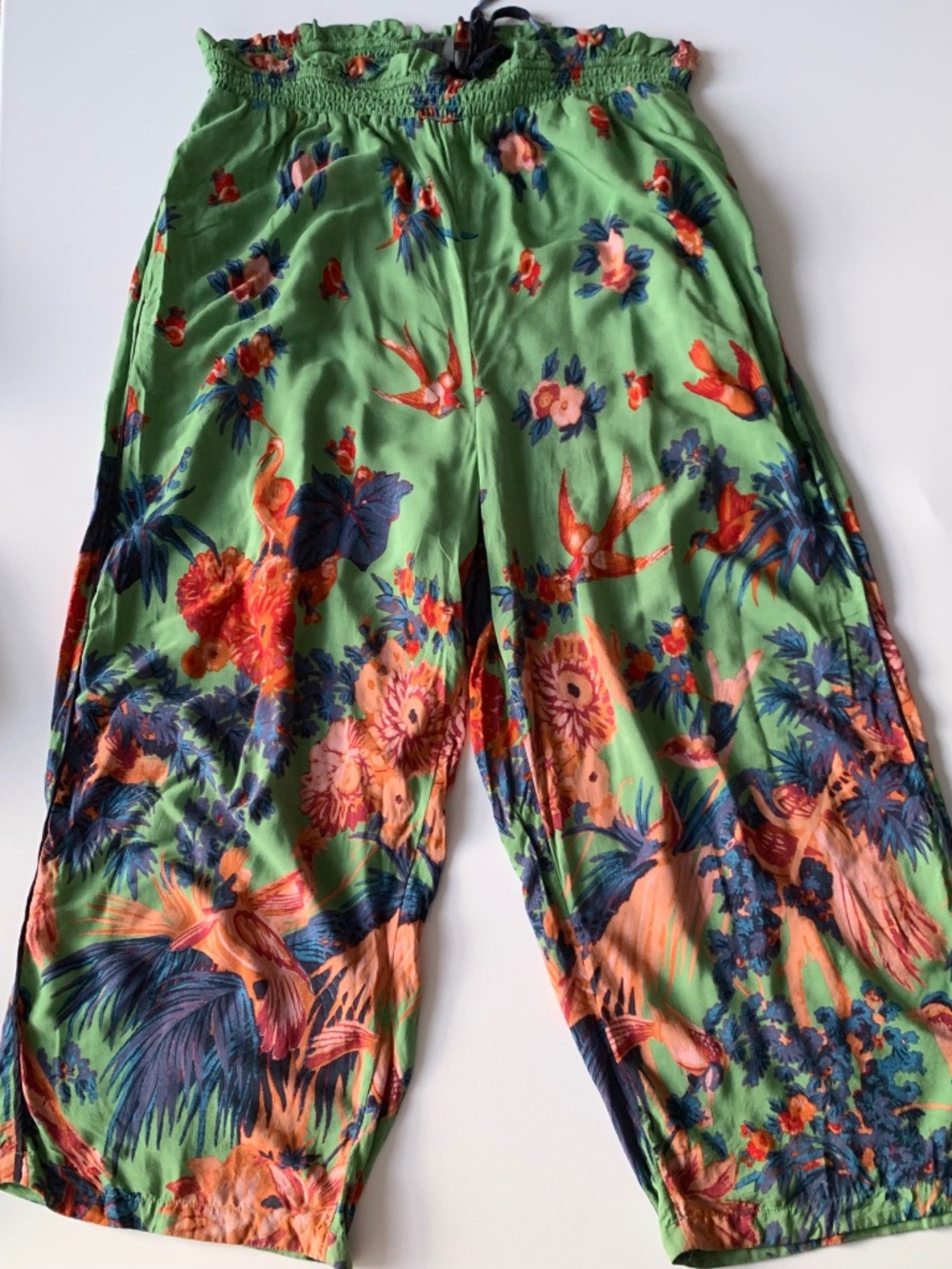 Anthropologie Sleep Pant Pajamas Lounge Hummingbirds Green Size XL - Picture 8 of 16